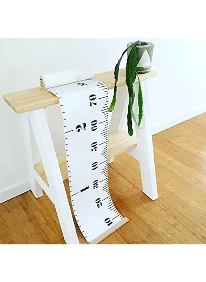 MinoMia (20cm x 200cm, White & Black) - Miaro Kids Growth Chart, Wood Frame Fabric Canvas Height Measurement Ruler From Baby to Adult for Child's Room Decoration - Image 5